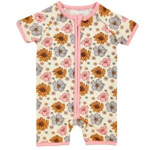 Little One Shop Maybelle Floral Bamboo Short Romper